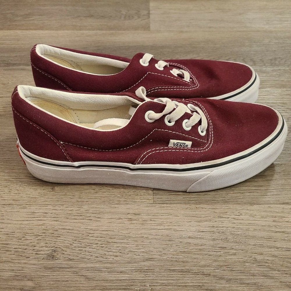 Vans Off The‎ Wall 507698 Maroon Lace Up Low Top Sneakers Mens 6 / Womens 7.5